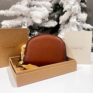 Longaberger Country Estates Collection Leather Zip Coin Purse